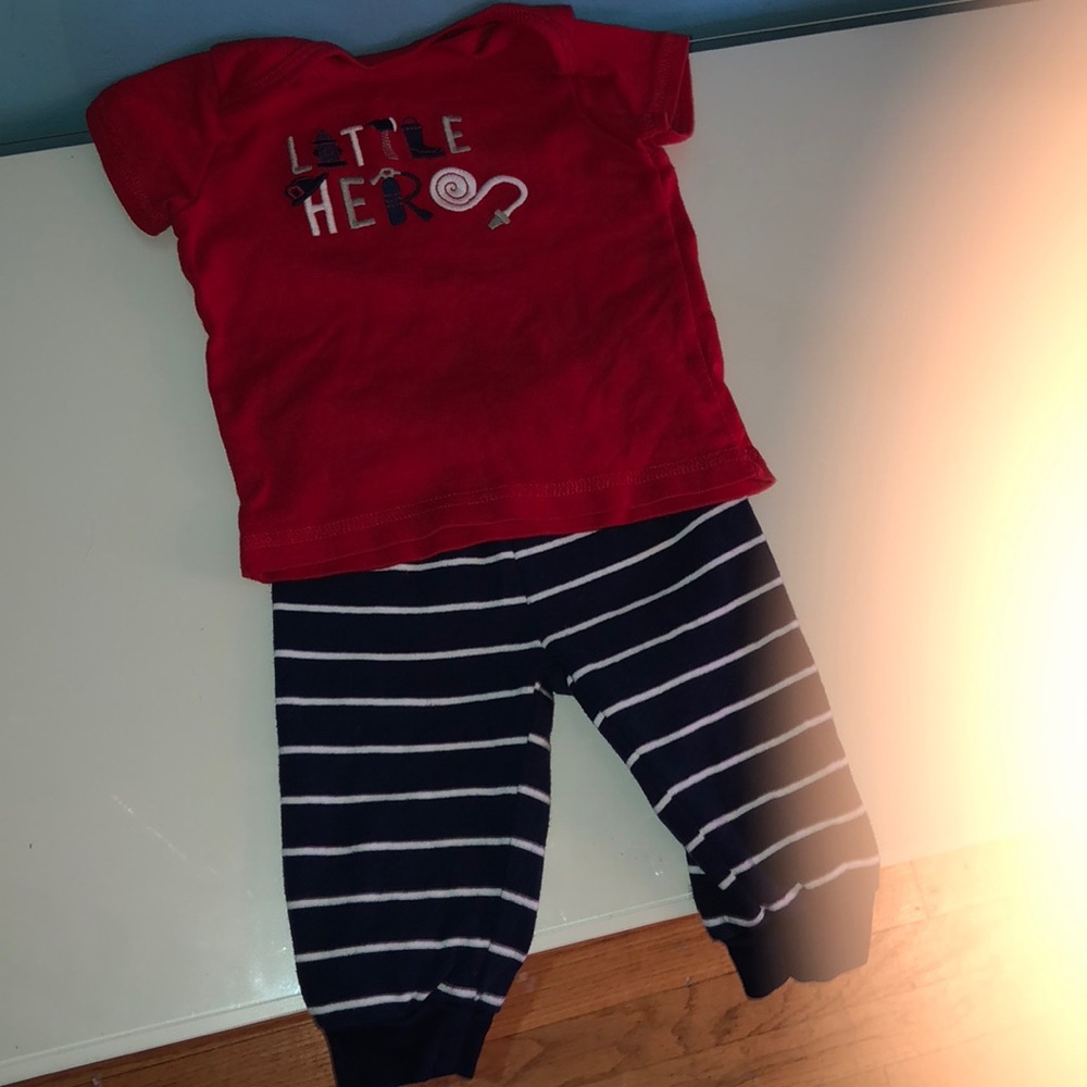 Carters little hero shirts and pants